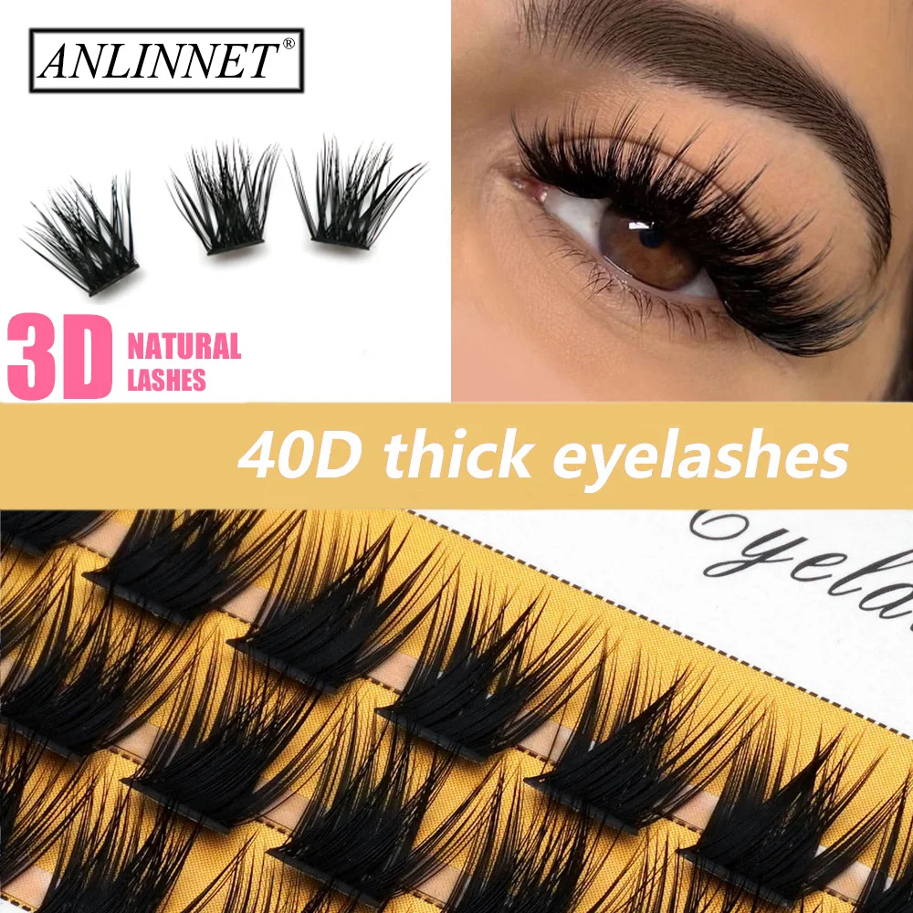 40D Mink Eyelashes 1 Box/36 Bundles Natural Eyelash extension 3D Russia Individual Eyelash Cluster Makeup Tools Lashes Cilia