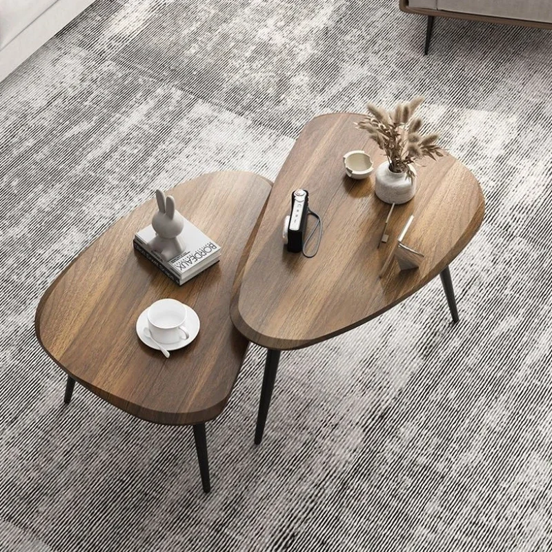Cheap Modern Side Table Wood Designer Irregular Minimalist Nordic Coffee Table Living Room Low Mesa Auxiliar Furniture For Home
