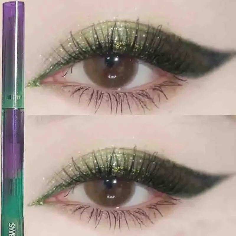 Lápiz Delineador de ojos nacarado brillante, resistente al agua, brillo verde, dorado, Morado, sombra de ojos líquida, lápiz de gusano de seda, Cosméticos de maquillaje para mujer