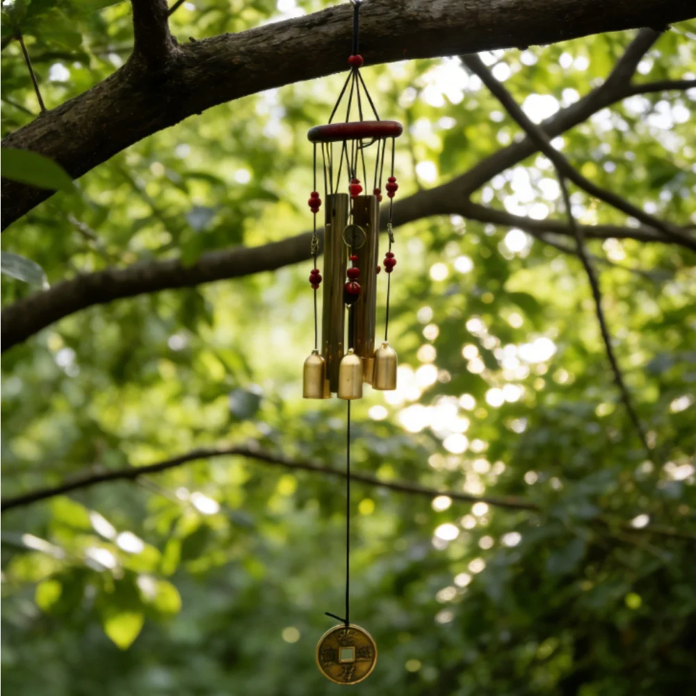 

Garden Decoration Metal Wind Chime Wood Hanging Bells Handmade Craftsmanship Tuned Metal Tubes Rust-resistant Alloy
