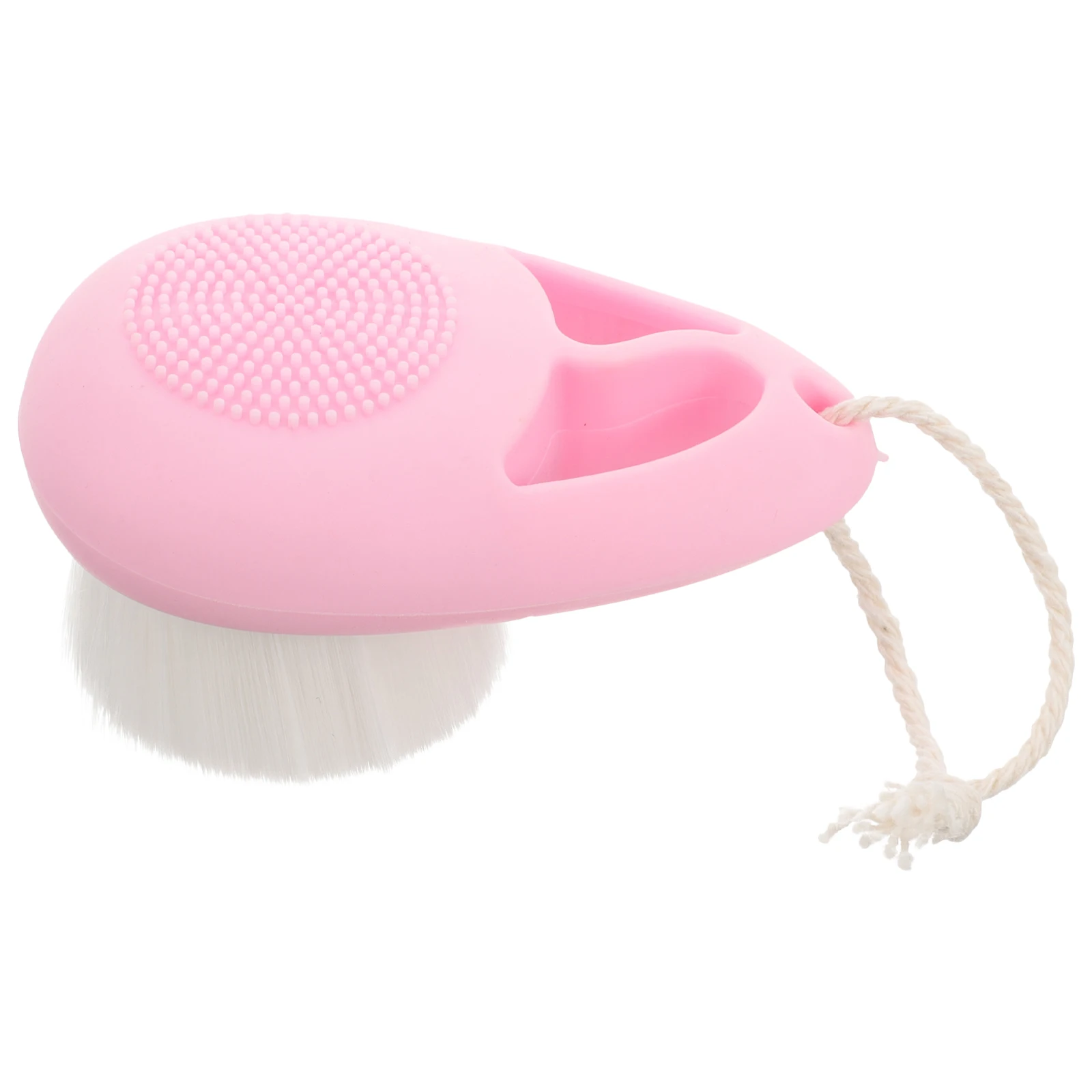 

Silicone Face Brush Pink Dual Sided Cleansing Exfoliator Manual Scrubber Soft Durable Facial Washbrush For Women Deep Pore