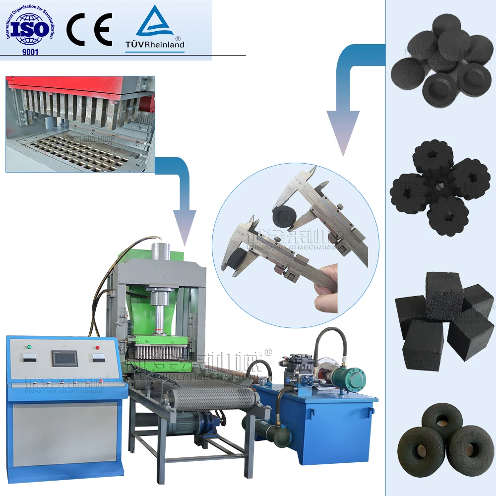 Automatic Shisha BBQ Charcoal Briquette Forming Machine Hydraulic Coconut Shell Biomass Charcoal Dust Press Molding Equipment