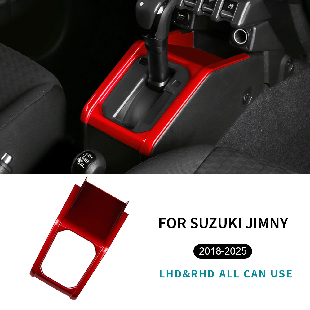 

For Suzuki Jimny 2018 2019 2020 2021 2022 2023 2024 2025 Car Gear Shift ABS Glossy Black Carbon Fiber Pattern LHD RHD Automatic