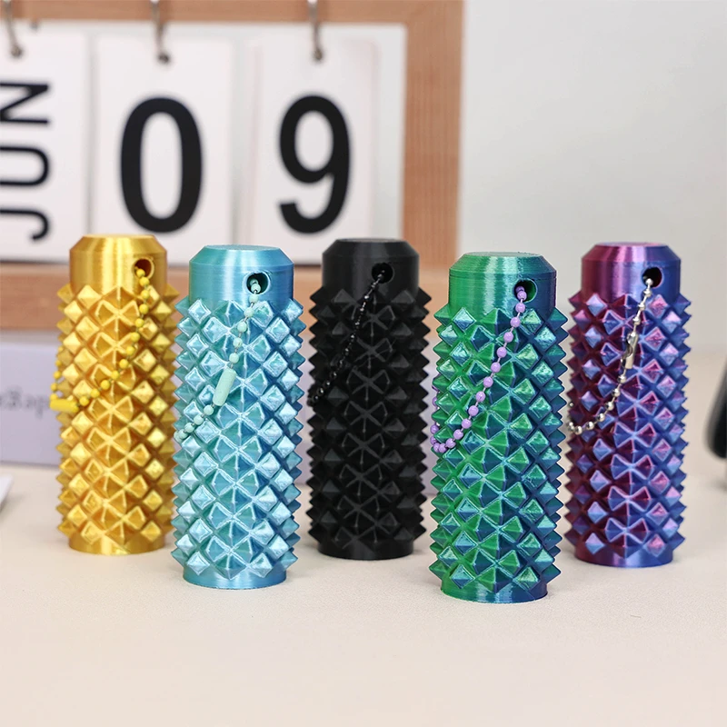 3D Gedrukt Hand Massage Roller Speelgoed Zintuiglijke Fidget Sleutelhanger Spiky Getextureerde Pijn Stim Speelgoed voor Angst Relief Stress Geschenken