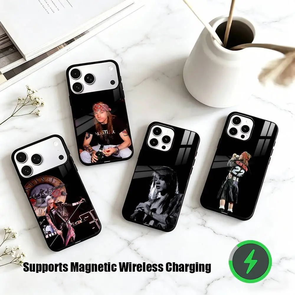 

A-Axl Rose Classic Rock Singer Phone Case For iPhone17,16,15,14,13,12,11 Plus,Pro Supports Magnetic Wireless Charging