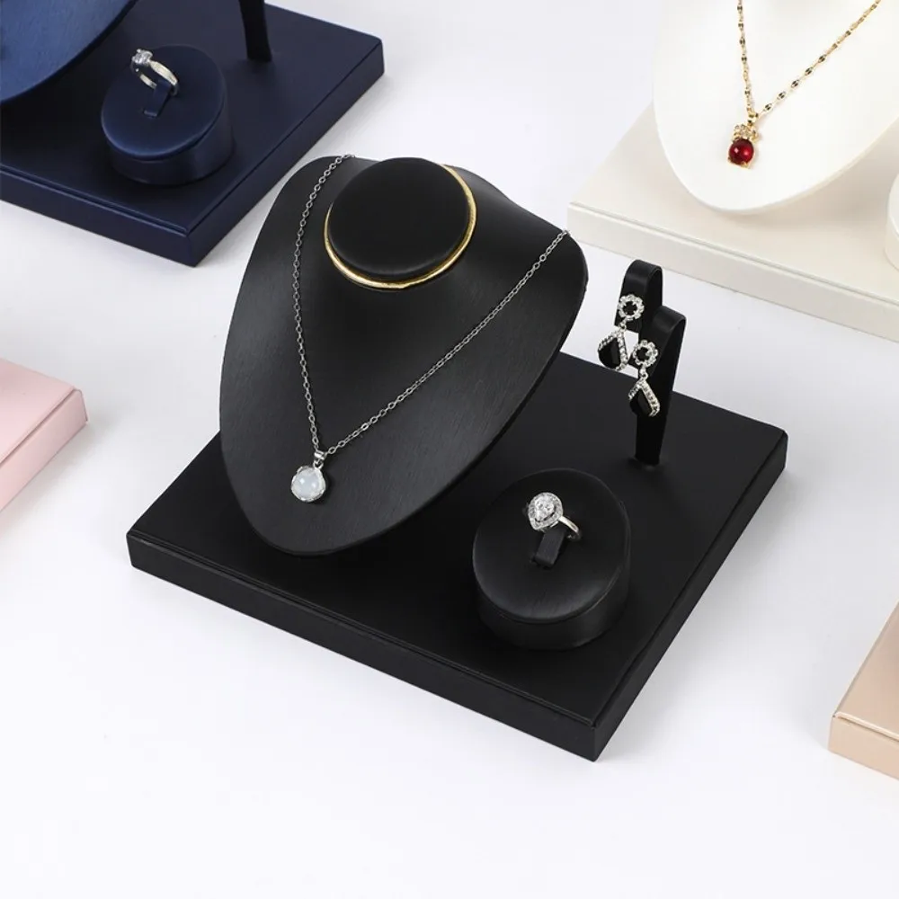 Fashion Combination Set Jewelry Rack Multi-purpose European-style Necklace Display Storage Stand PU Leather Ornaments