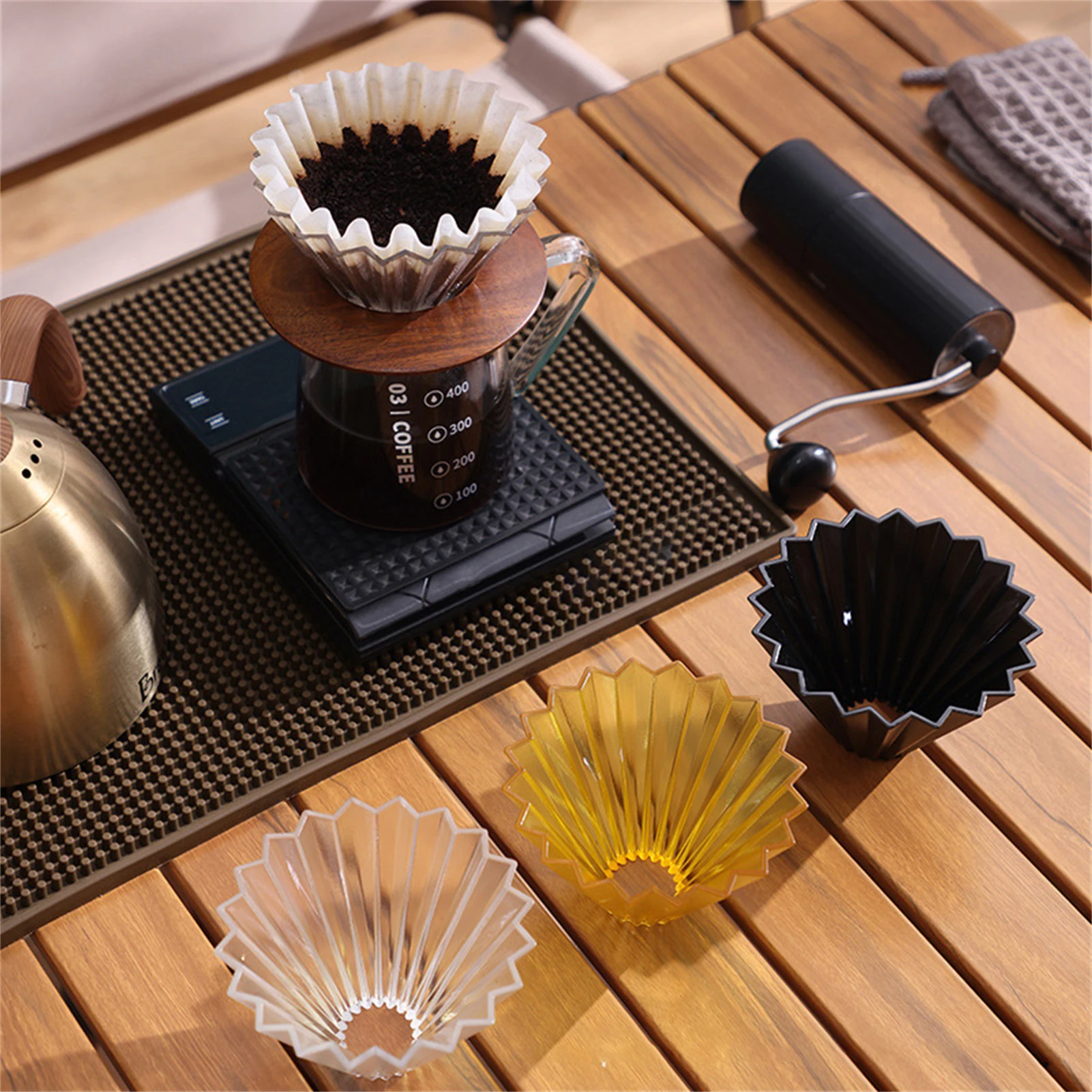 Resin Handmade Origamiss Filter Cup Hand-made Coffee Filter Cup V60Funnel Drip Cake Cup Flower Shape Manual Brewing Accessories