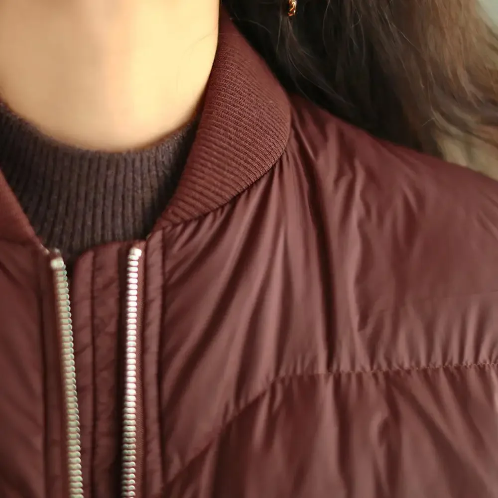 Schincompatible Baseball Down Jacket, Long Outwear, 90% White Duck Down, Oversize Coat, Style coréen, Hiver, Nouveau