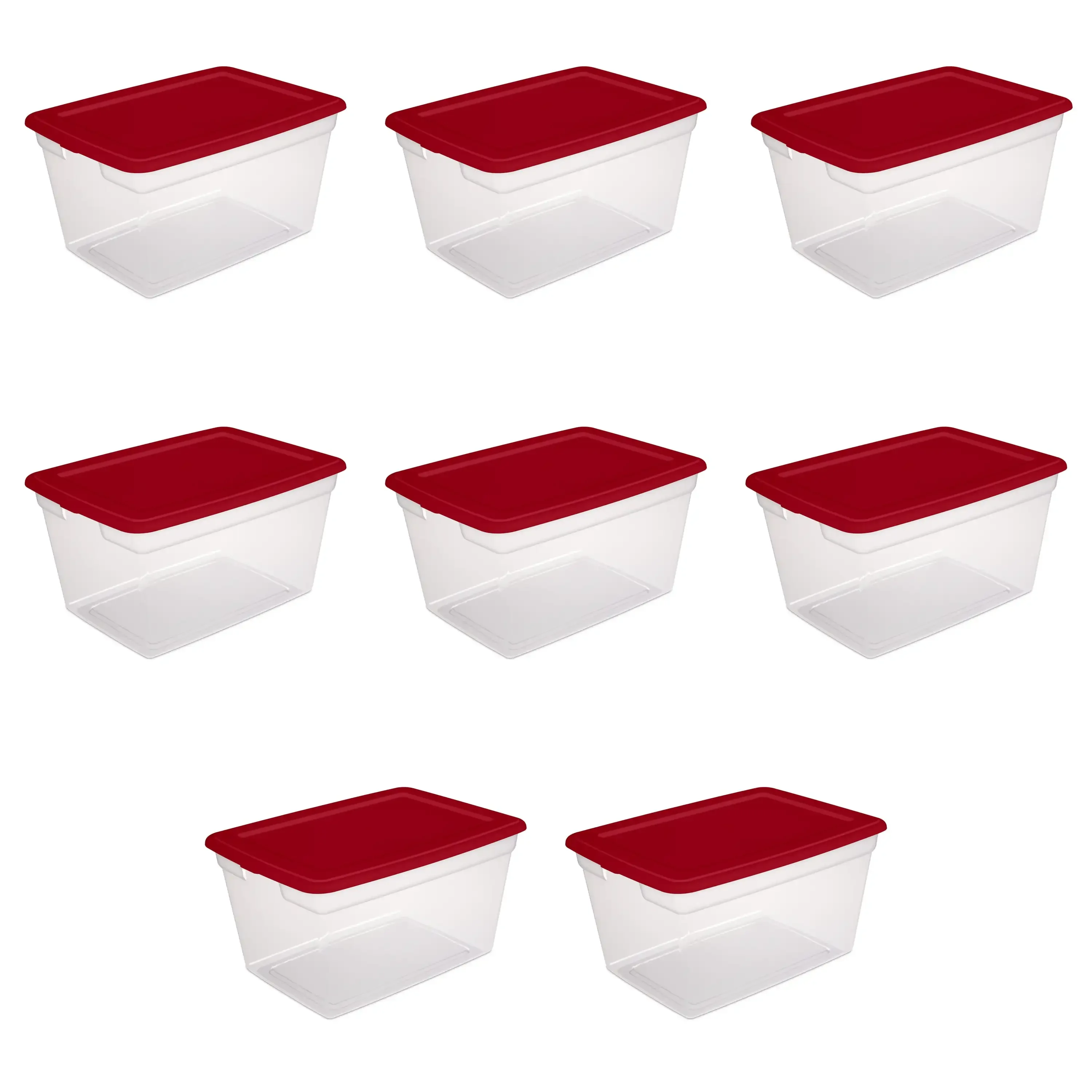 

58 Qt. Storage Box Plastic, Infra Red, Set of 8
