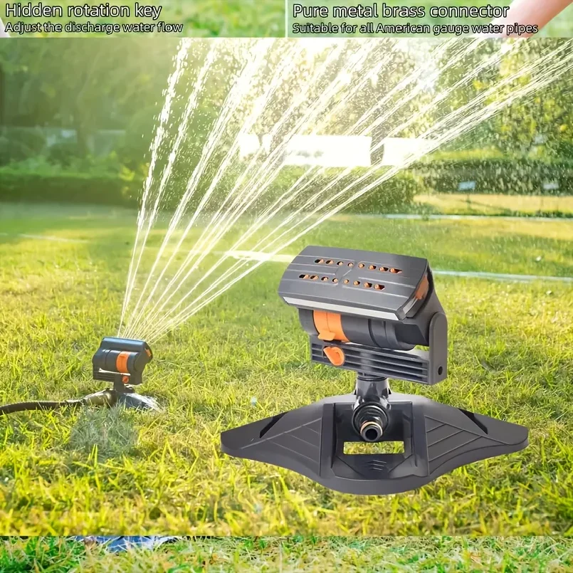 1pc Garden Sprinkler with 16 Nozzles, 180° Rotatable Adjustable Head, Automatic Irrigation System, Wide Coverage Area, Easy