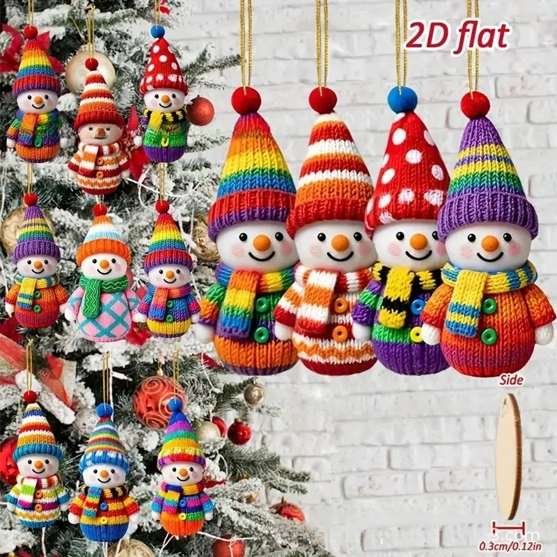 

16/32pcs Cute Snowman Wooden Ornaments Christmas Tree Hanging Pendants for Xmas Party Home Room Decoration 2026 New Year Gifts