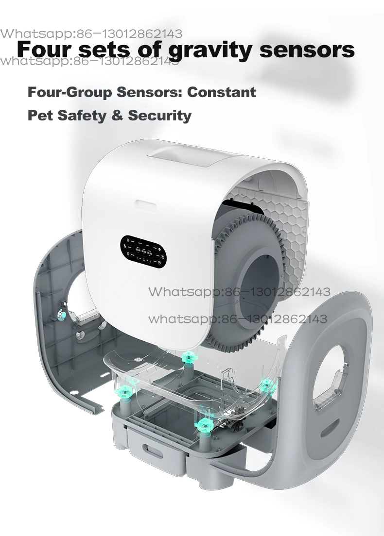 Intelligent automatic cat litter box with a large space of 101 liters and self-cleaning function