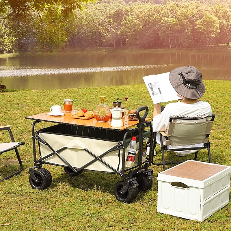 عربة تسوق محمولة قابلة للطي ومتعددة الوظائف وقابلة للطي ومتعددة الوظائف مناسبة للتخييم في الهواء الطلق وتخزين النزهات