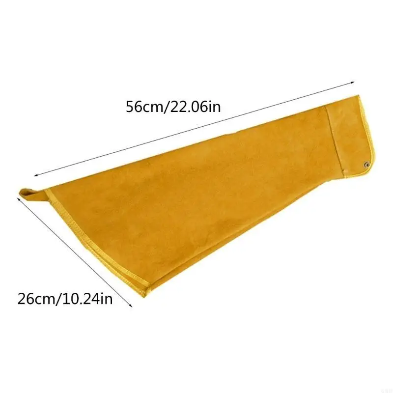 

63HF Leather Welding Work Sleeves for Wood Stove Campfire Double-layered Professional