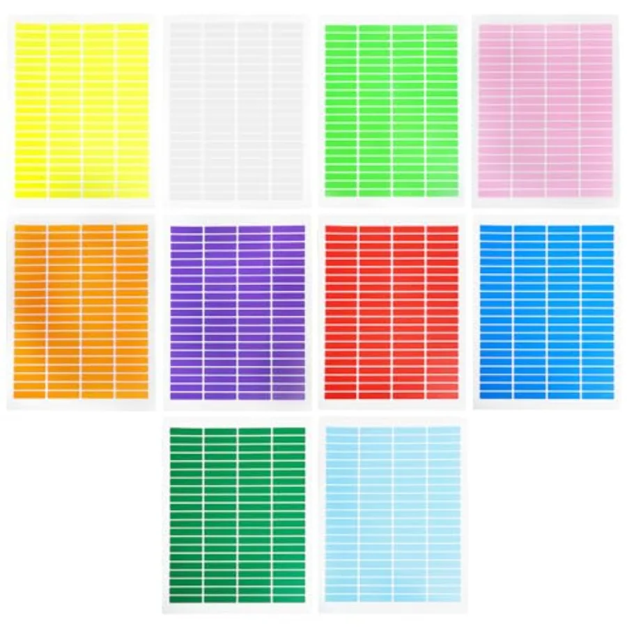 

840 шт. прямоугольных цветных наклеек, радужные этикетки для цветовой кодировки, для офисов, маркировки, наклеек на папки, именных этикеток