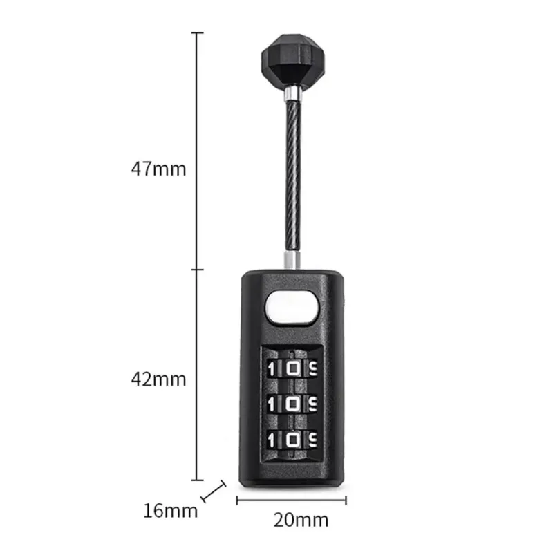3-Position combination lock mini luggage padlock recoverable coded lock combination lock dormitory cabinet lock backpack zipper