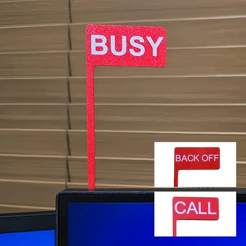 Monitor Busy Flag Signs Fun Office Gift Busy/On Call/Back Off Signs, Fun Desk Accessories, Suitable For Home Office