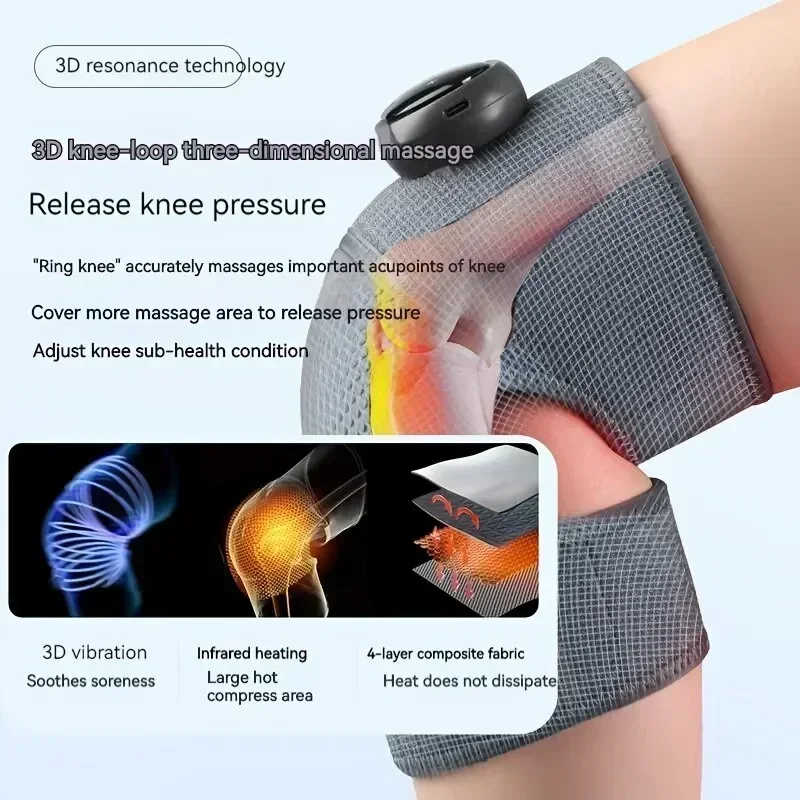 Masajeador de rodilla con pantalla Led, soporte para hombro, vibraciones ajustables, modos de calefacción, almohadilla calefactora, rodilla, codo, hombro, relajación, piernas