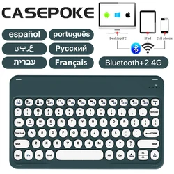 CASEPOKE-teclado y ratón para tableta, accesorio ultrafino y silencioso multilingüe para iPad, Samsung y Xiaomi