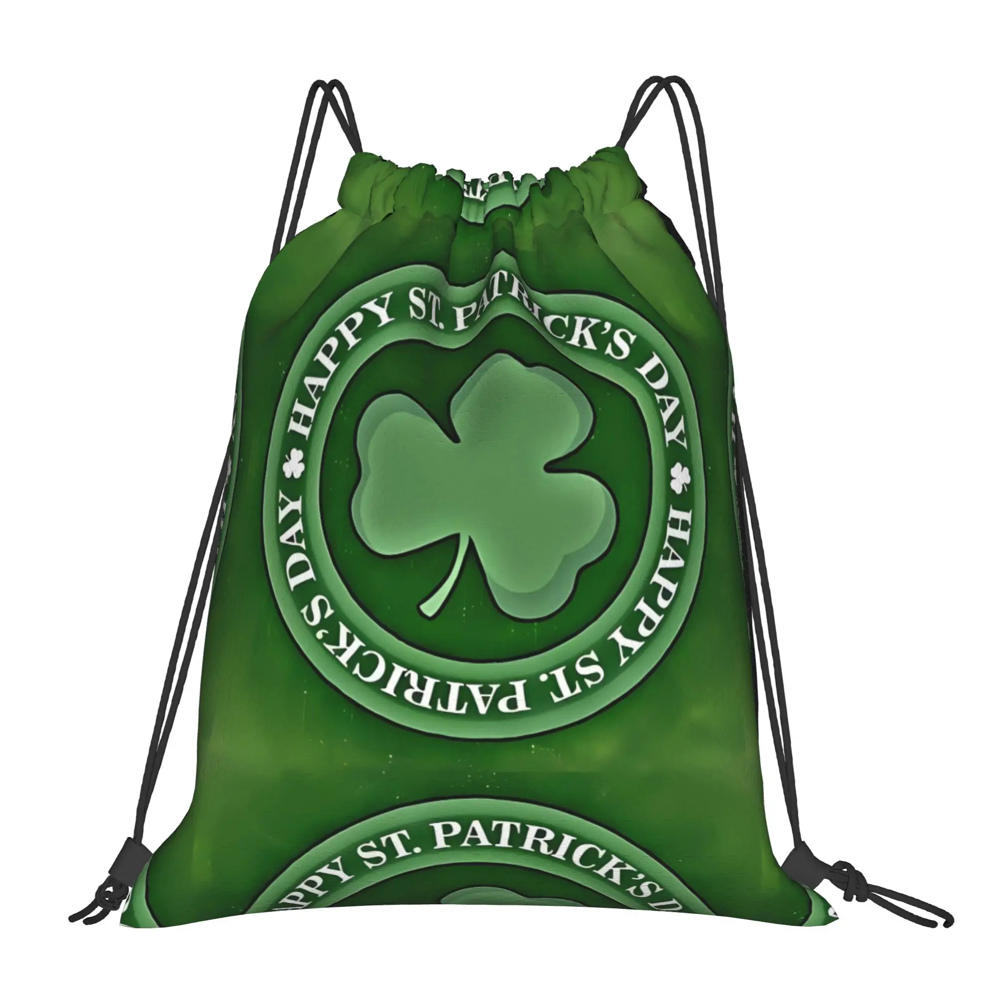 St Patricks Day Happy Portable Sports Riding Gym Drawstring Storage Sporty Backpacks