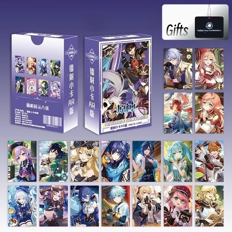 Game Genshin Impact 50Pcs/Set Laser Lomo Card Wanderer Kaedehara Kazuha Nahida Venti Cartoon Characters HD Photocard Cosplay
