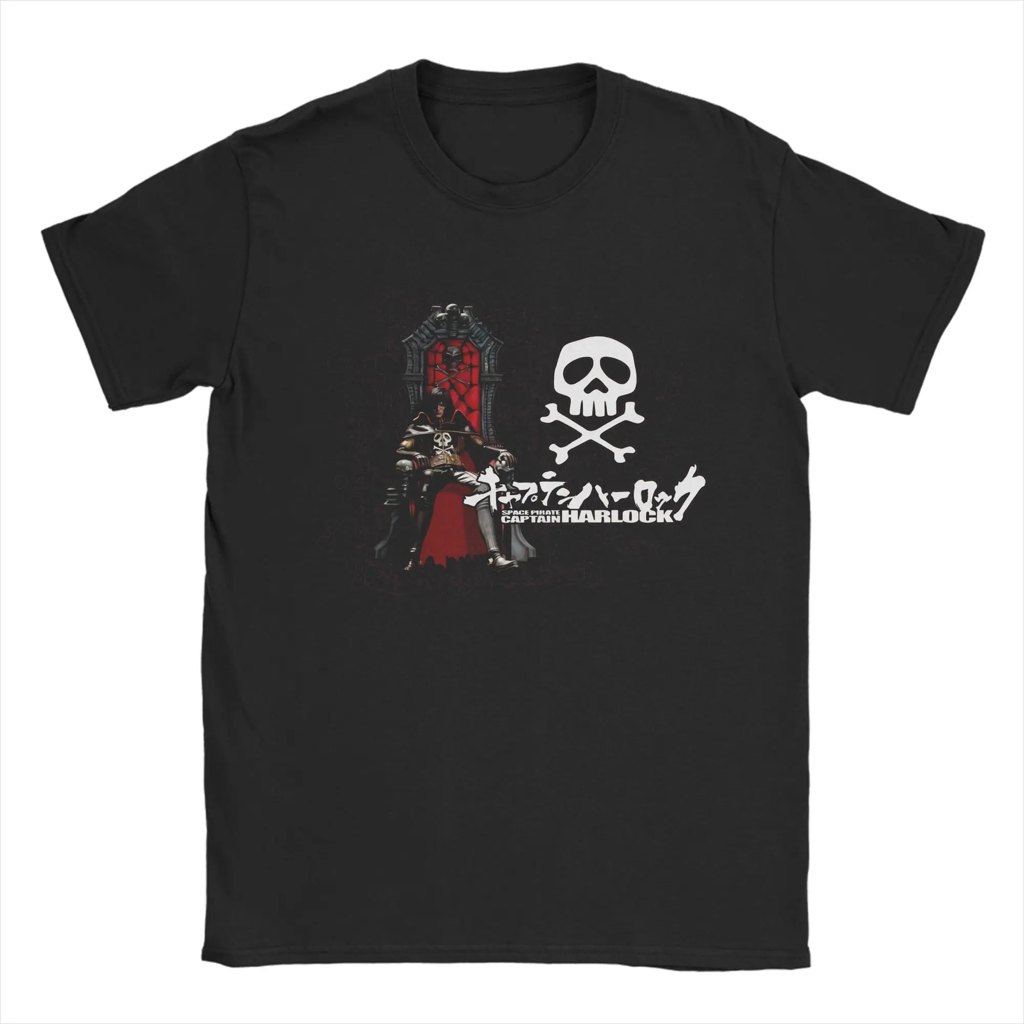 Captain Harlock Galaxy Express 999 Men's T Shirts Tee Shirt Short Sleeve Round Collar T-Shirts Pure Cotton Big Size Clothes