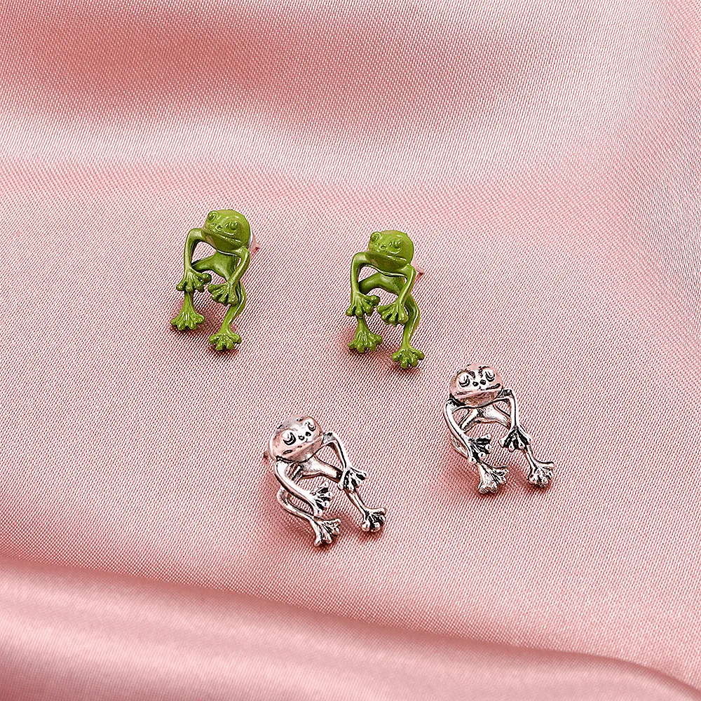 

New Creative Cute Frog Stud Earrings for Women Girls Animal Gothic Punk Piercing Female Party Accessories Jewelry Gift