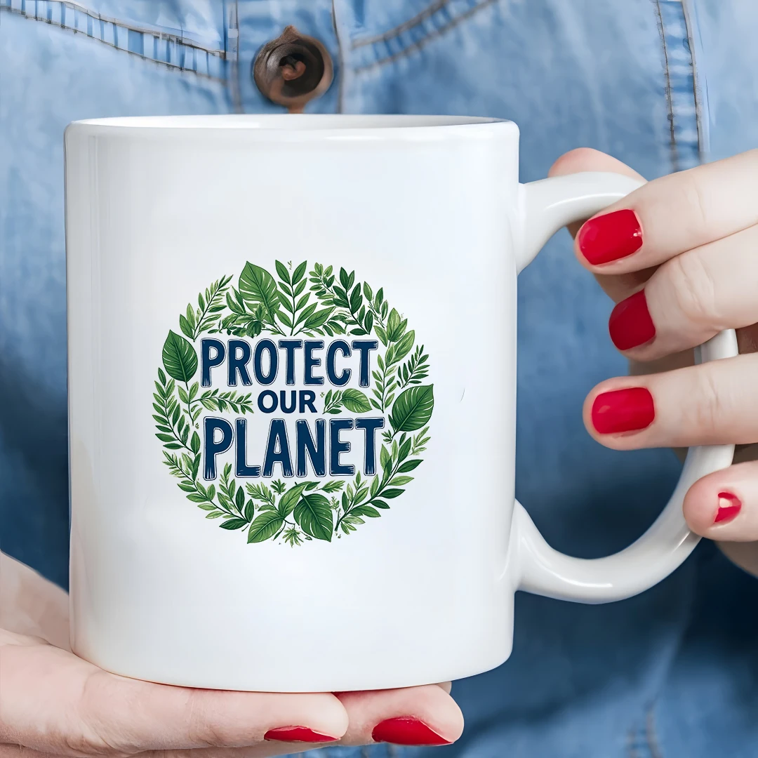 

11oz Eco-Friendly Cup + Protect Our Planet + Kids Cold & Hot Beverage Cup Christmas Gift Family Office Cup