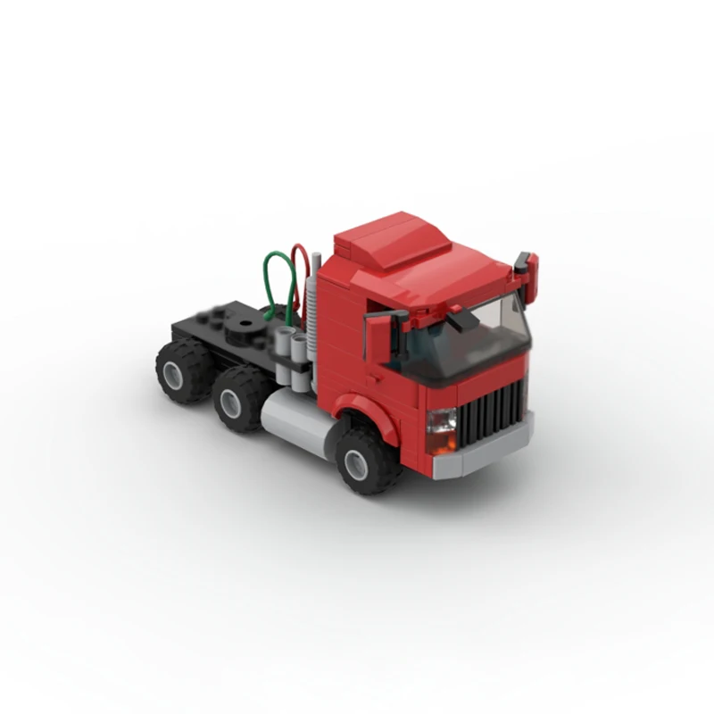 City Car Model MOC Building Bricks Red Heavy-Duty Traction Truck V2 Modular Technology Children Holiday Gifts Assemble Toys Suit
