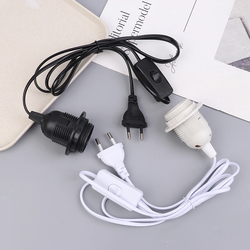 E27 220V EU Plug Lamp Base Holder With 1.8M ON/OFF Power Cord Hanging Pendant LED Light Fixture Lamp Bulbs Socket Adapters