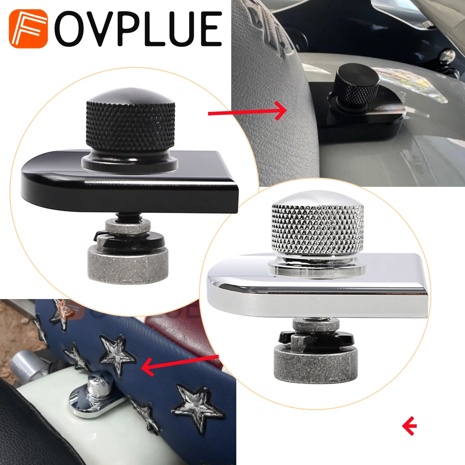 

Motorcycles Seat Bolt Tab Screw Knob Cover Set For Harley Dyna Softail Touring Road King Street Glide Electra Glide Sportster XL