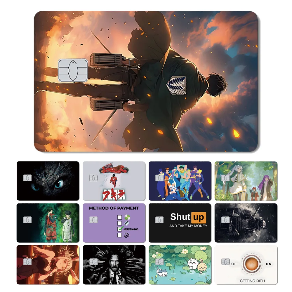 

Magic Shark Anime Titans Freirens Jojos Game 3M PVC No Fade Sticker Skin Cover Film for Debit Credit Traffic Card
