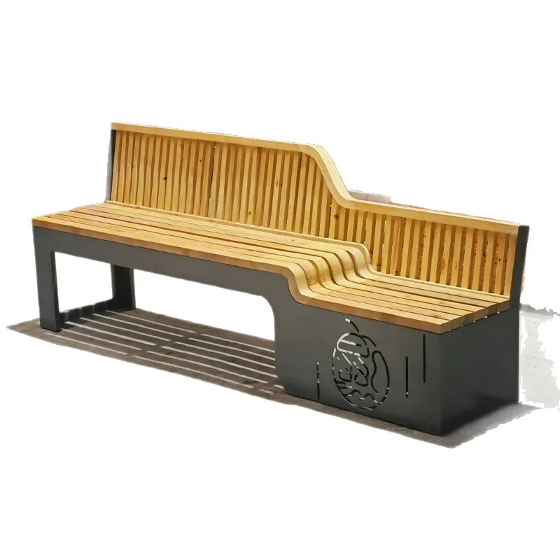 

Creative landscape seats outdoor leisure seats park chairs bench chairs anti-corrosion wood logs galvanized