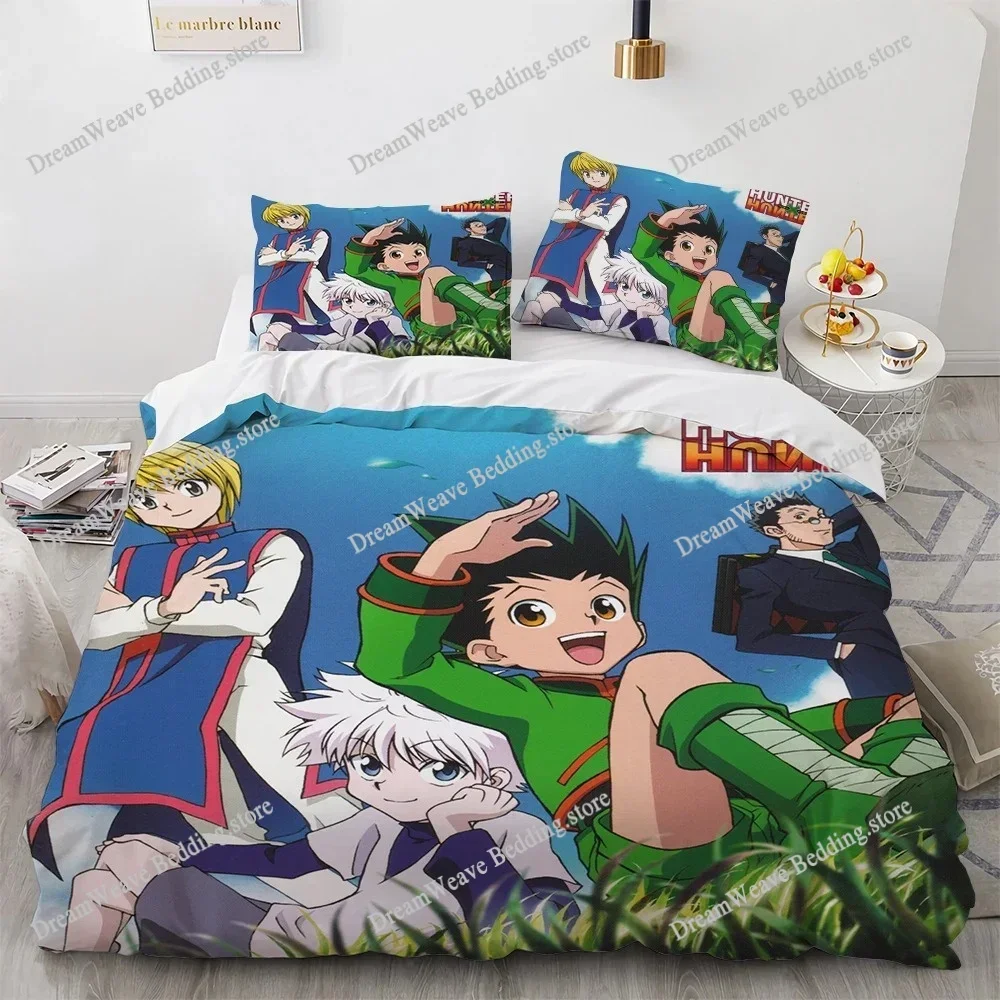 3D Print Fashion Anime Hunter X Hunter Bedding Set Boys Girls Twin Queen Full Size Duvet Cover Pillowcase Bed Adult Bedroom592FQ