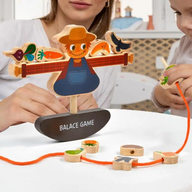 Balancing Building Blocks Game Colorful Scarecrow Stacking Games Portable Preschool Educational Activity Education Teaching Tool
