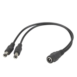 DC 1 Female to 2 Male Power Split Splitter Cable 2.1*5.5mm for CCTV Camera Security DVR Accessories LED Light Strip