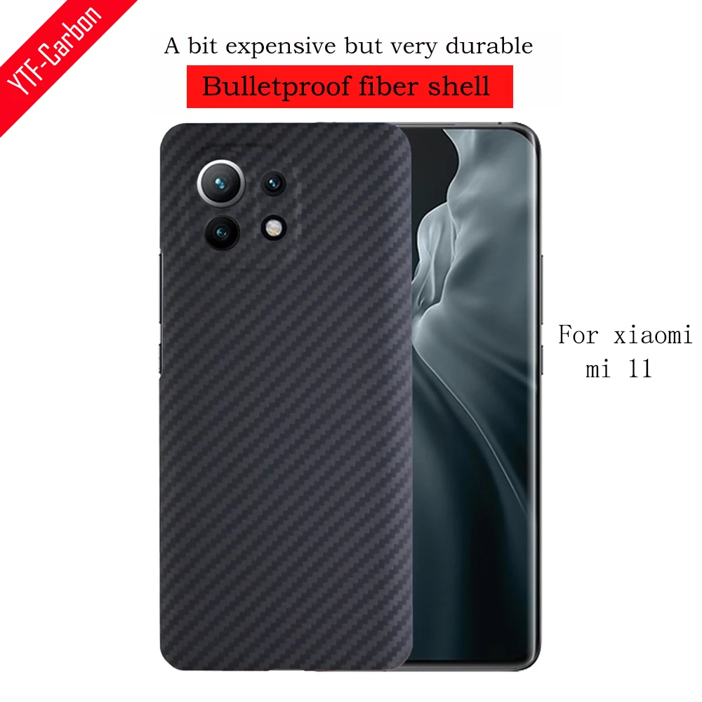 YTF-carbon real carbon fiber phone Case For Xiaomi Mi 11(Ceramic version) Bulletproof material Ultra-thin MI 11 Ultra shell