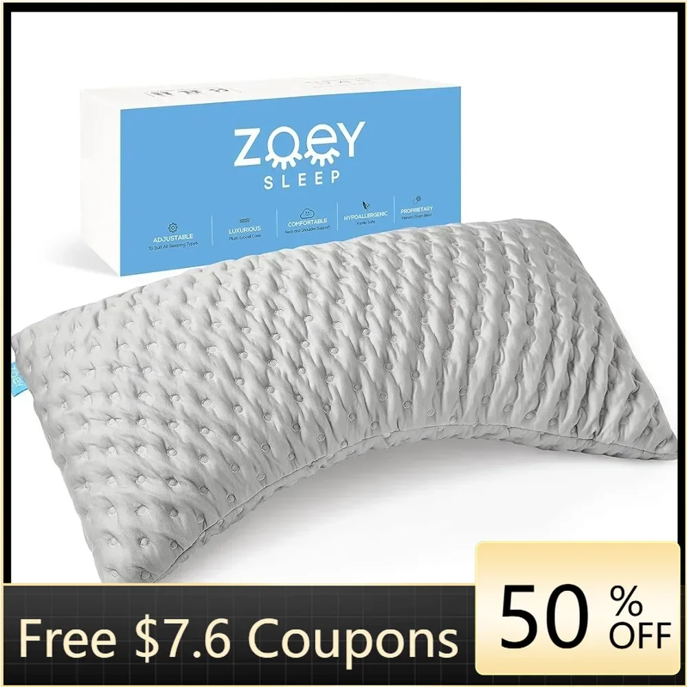 Adjustable Memory Foam Side Pillow Back or Stomach Sleeper Pillow for Neck and Shoulder Pain Freight Free Sleeping Pillows Home