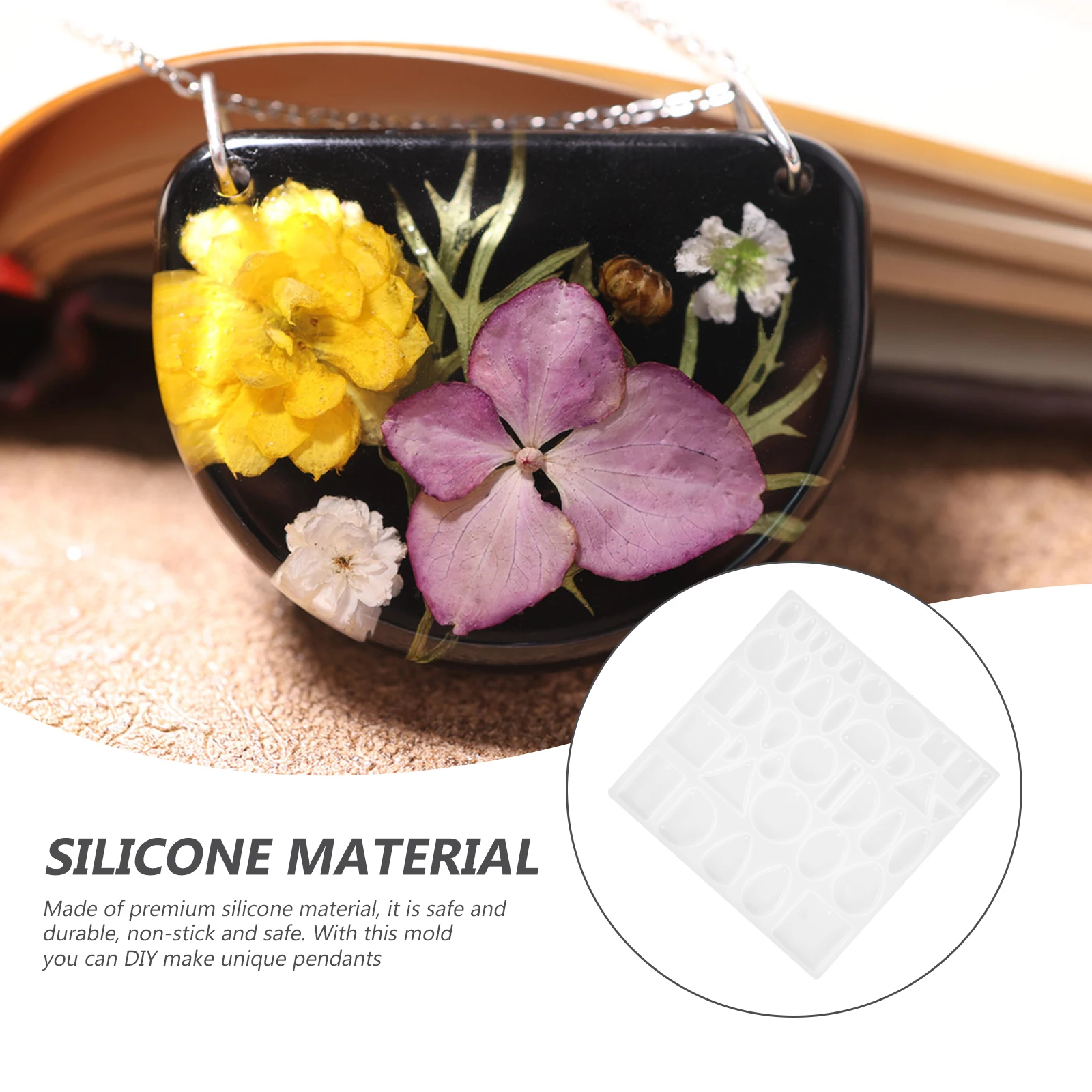 

Silicone Pendant Mold DIY Crystal Epoxy Resin Jewelry Necklace Keychain Pendants Smooth Surface Easy Demould Craft Gift Ideas