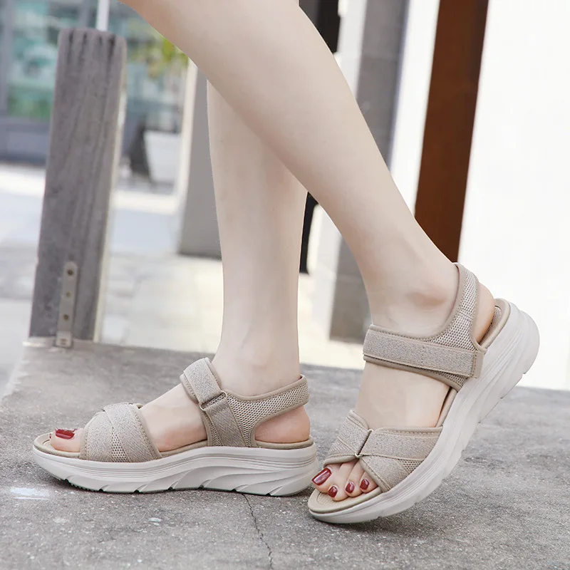 

2026 New Arrival Women MD Thick Sole Sandals, Lightweight Sports Casual Comfortable Hook & Loop Plus Size Footwear