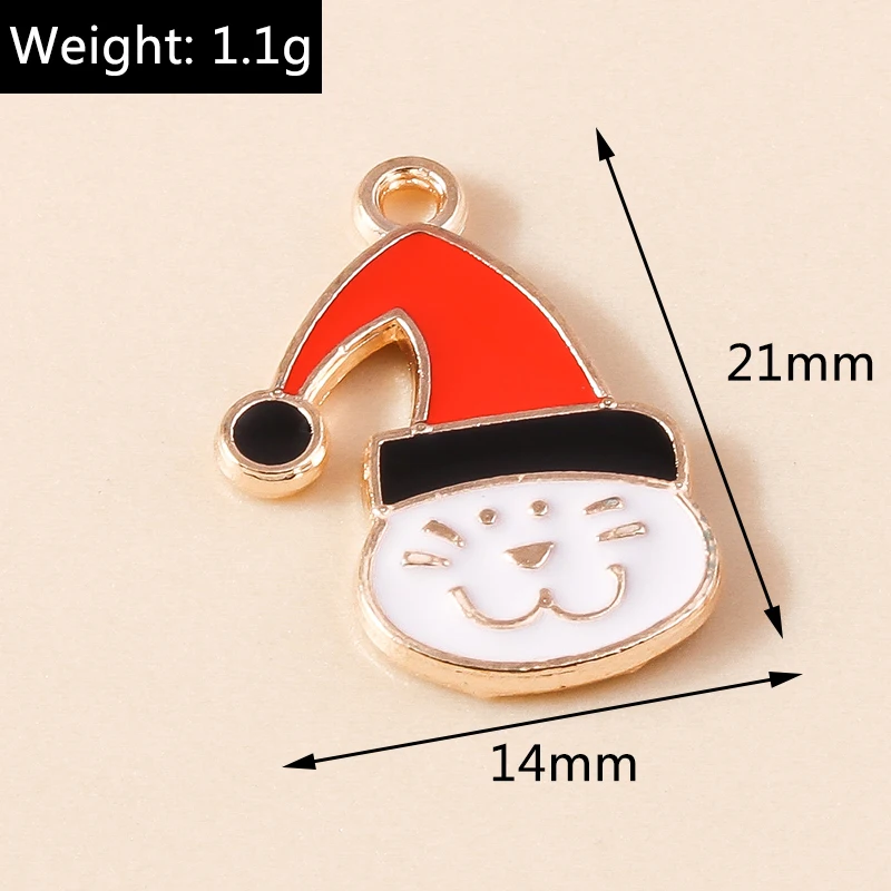 20 Stück Mix süße Emaille Weihnachten Schneemann Baum Hirsch Weihnachtsmann Charms Anhänger für Schmuckherstellung Halsketten Ohrringe DIY Geschenke – Detail 27