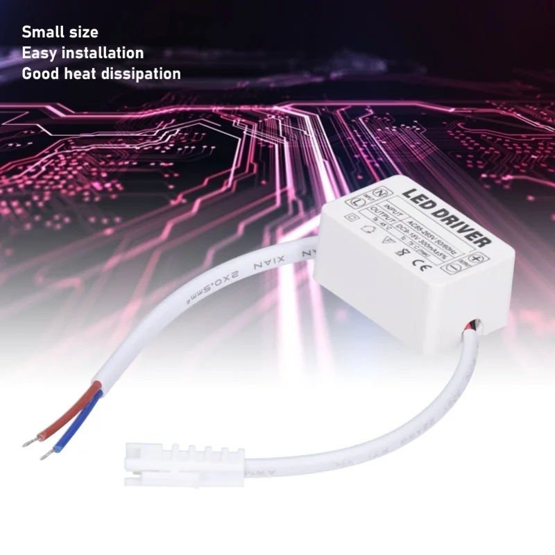 

Светодиодный драйвер 300 мА, 9-18 В постоянного тока, небольшой размер, простая установка, хорошее рассеивание тепла, светодиодный трансформатор для дома