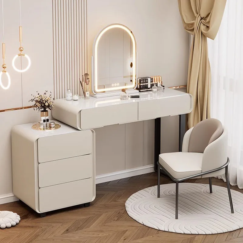 Modern Drawers Cabinet Dressing Table Minimal Makeup Lights Mirror Dressing Table Chair Storage Coiffeuse De Chambre Furniture