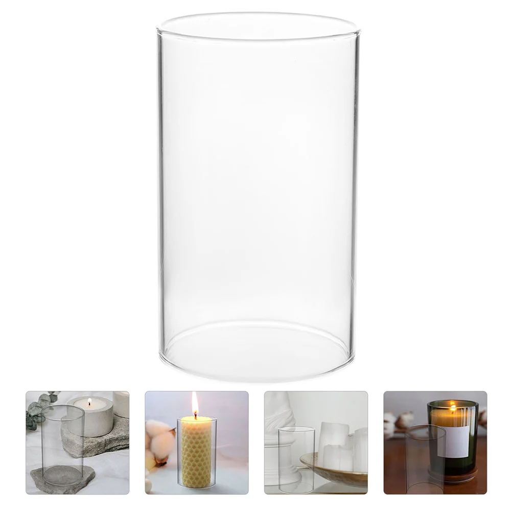 Glass Lampshade Tapered Candles Clear Holders Round Pillar for Table Centerpiece High Borosilicate Supplies Covers