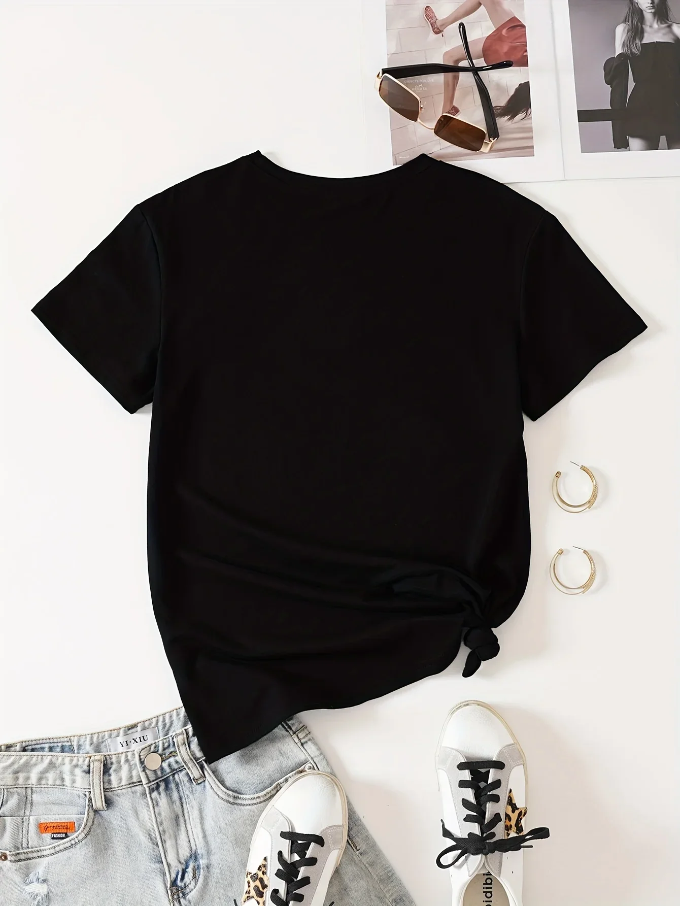 Frenchie mama T-shirt z nadrukiem na co dzień Top z okrągłym wycięciem na szyi z krótkim rękawem na wiosenną i letnią odzież damską