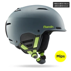 NANDN Mips Capacete de esqui masculino snowboard fibra de carbono capacete anticolisão adulto equipamento de esqui capacete de neve feminino