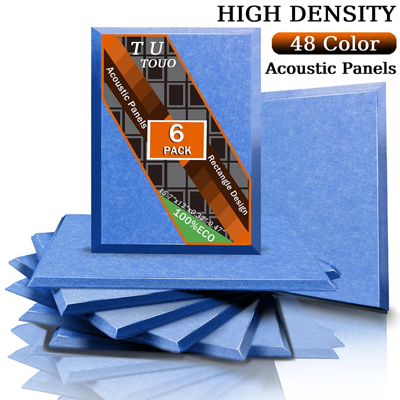 

TOUO 6- шт. акустическая изоляционная панель, акустическая настенная панель, поглощающая звукоизоляция для домашней студии, уплотнительная лента для дверей