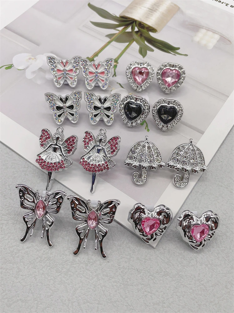 4 Stück abnehmbare Schmetterling Regenschirm Schnürsenkel Charms Ornamente Fee Schnürsenkel Schnallen Dekorationen DIY herzförmige Schuhclips – Detail 1