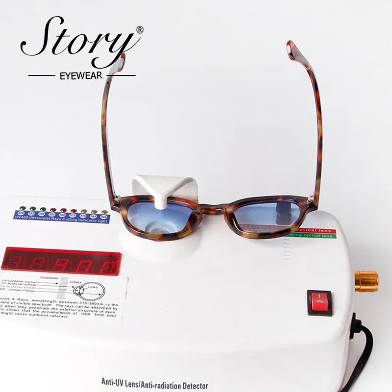 STORY Vintage Rivet Tortoiseshell Round Sunglasses Women Men 2022 Brand Design Retro Yellow Blue Lens Square Sun Glasses S22728 image 3