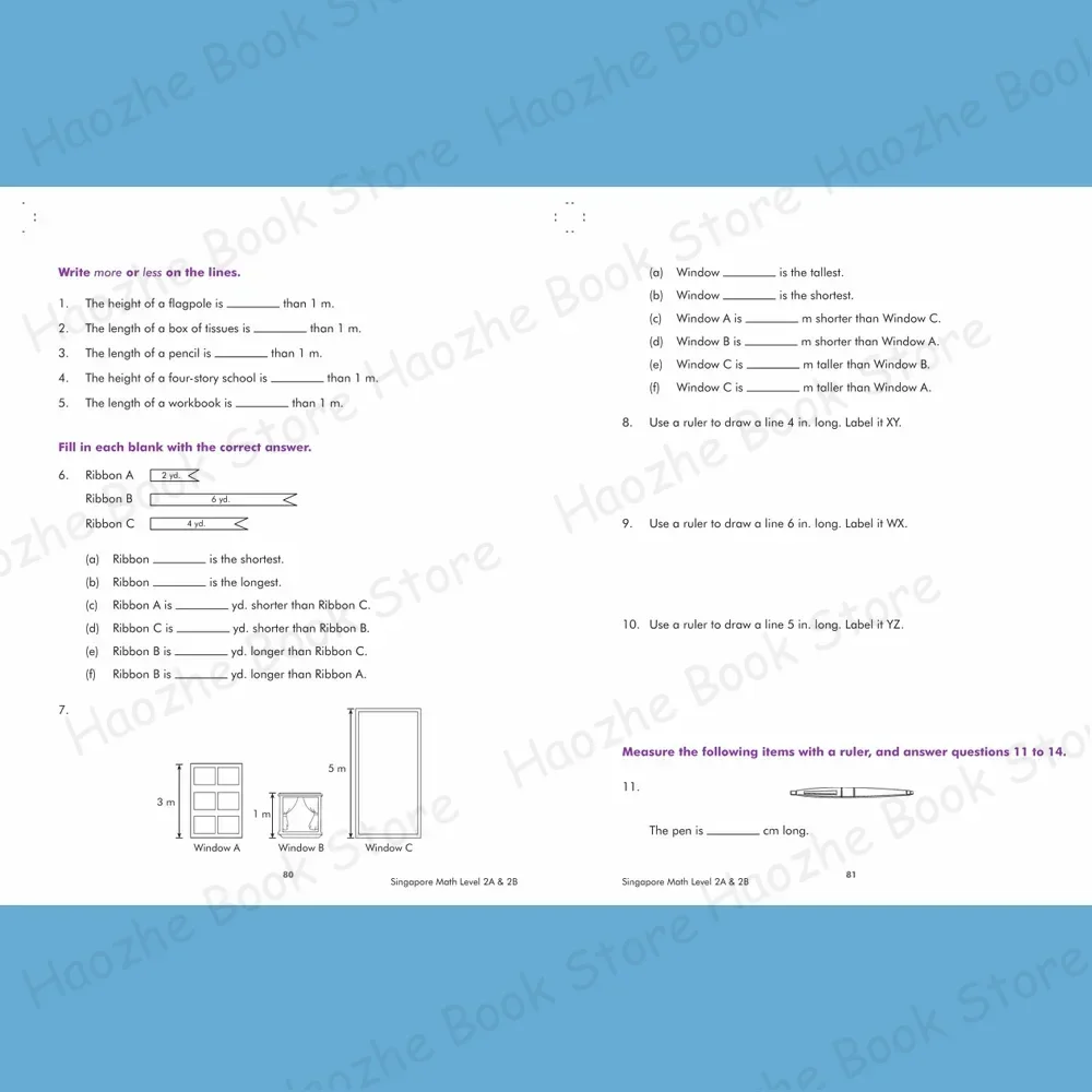 4books/set Singapore Math Appropriate for Students Grade 2-5 Maths Workbook Educational Mathematics Practice Books
